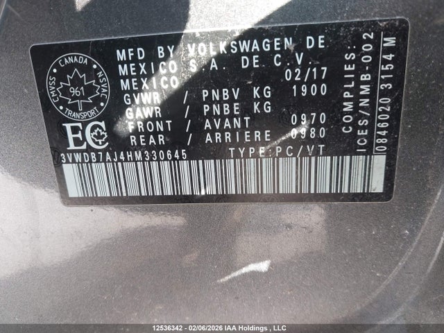3VWDB7AJ4HM330645 Volkswagen Jetta Wolfsburg Edition