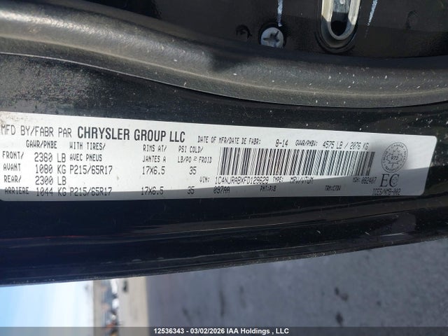 Aukcja sprzedaży 2015 Jeep Patriot, vin: 1C4NJRABXFD129629, numer aukcji: 12536343