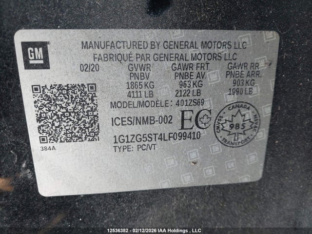 1G1ZG5ST4LF099410 Chevrolet MALIBU RS
