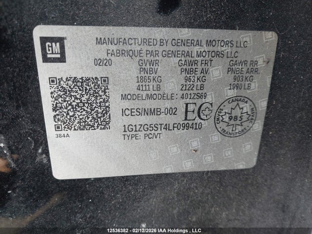 1G1ZG5ST4LF099410 Chevrolet MALIBU RS