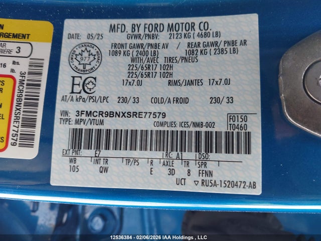 3FMCR9BNXSRE77579 Ford Bronco Sport Big Bend
