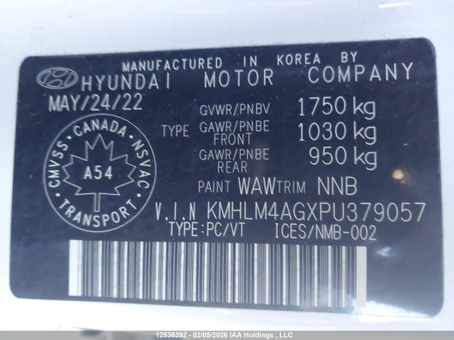 KMHLM4AGXPU379057 Hyundai ELANTRA SEL