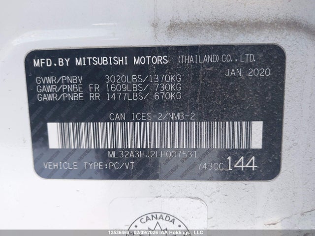 Mitsubishi Mirage 2020 ML32A3HJ2LH007531 Image 19