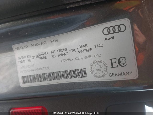 WAUFNAF48HN044724 Audi A4 Prestige
