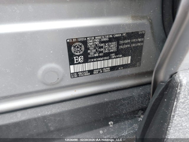 2T3R1RFV0KW019402 Toyota Rav4 Xle