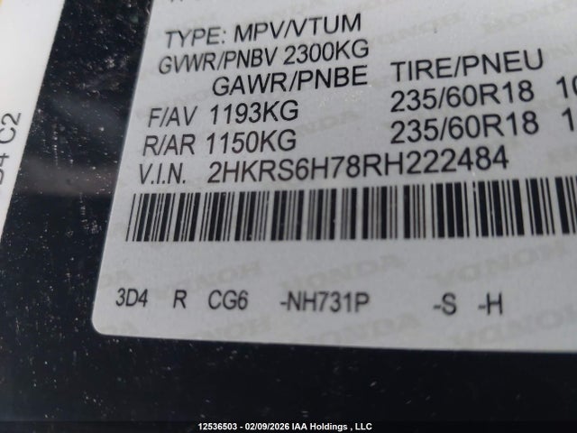 2HKRS6H78RH222484 Honda CR-V HYBRID
