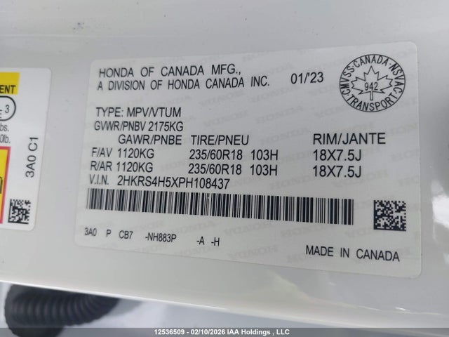 Honda Cr-v Sport 2023 2HKRS4H5XPH108437 Image 9