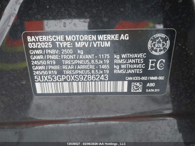 5UX53GP0XS9Z86243 BMW X3 30 Xdrive