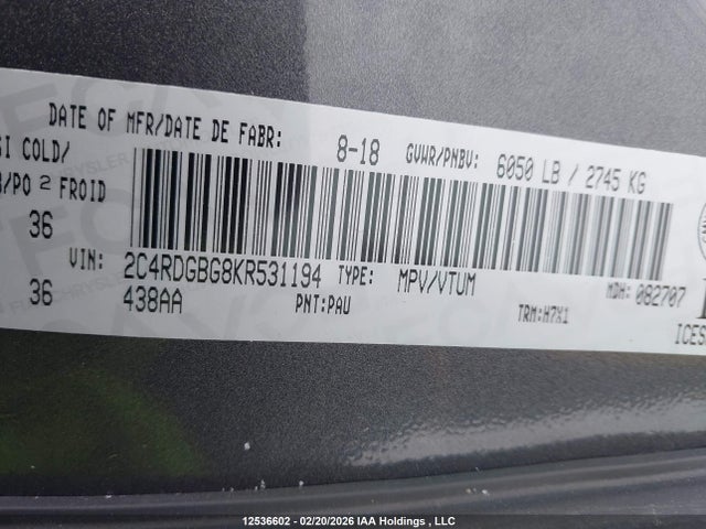 Dodge Grand Caravan 2019 2C4RDGBG8KR531194 Image 18