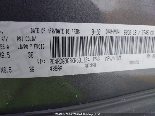 Dodge Grand Caravan 2019 2C4RDGBG8KR531194 Image 9