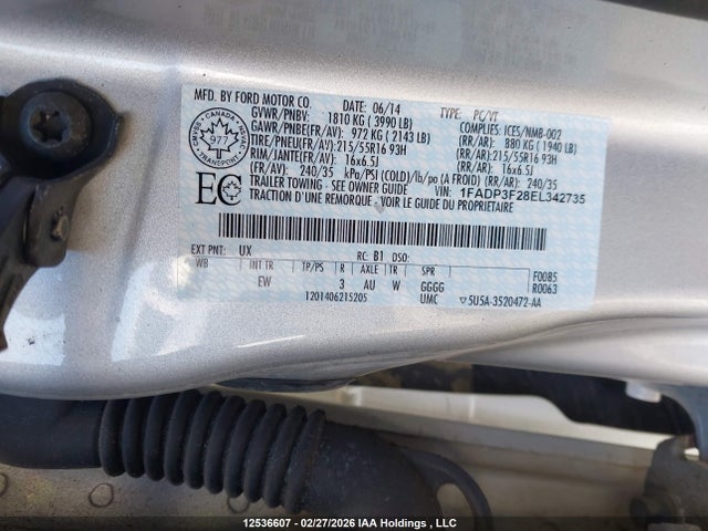 1FADP3F28EL342735 Ford FOCUS SE