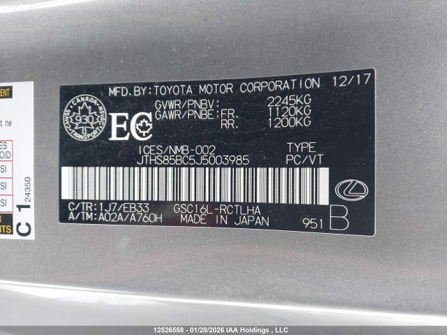 Lexus RC 300 2018 JTHS85BC5J5003985 Image 9