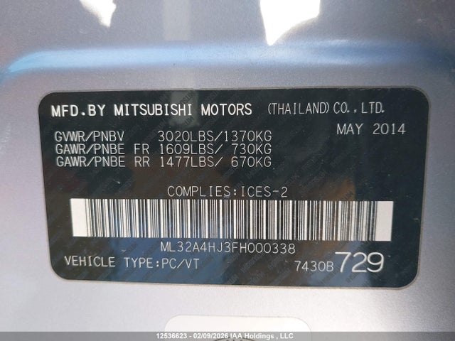 Mitsubishi MIRAGE SE 2015 ML32A4HJ3FH000338 Image 18