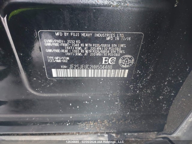 JF2SJEUC2HH504488 Subaru Forester 2.5i Limited