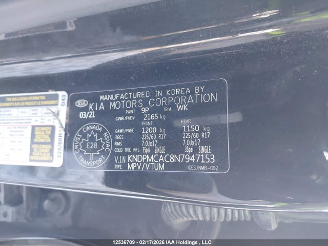 2022 Kia Sportage Lx/lx Nightsky Edition მანქანა იყიდება აუქციონზე, vin: KNDPMCAC8N7947153, აუქციონის ნომერი: 12536709