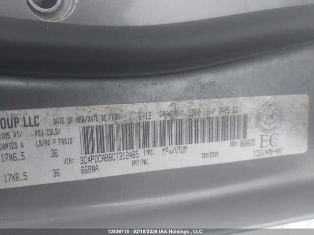 Продаж на аукціоні авто 2012 Dodge Journey Cvp/se Plus, vin: 3C4PDCAB8CT312465, номер лоту: 12536718