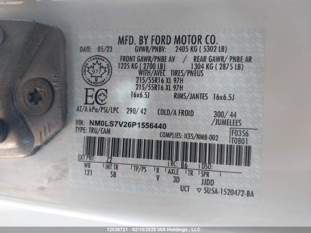 2023 Ford Transit Connect Xl მანქანა იყიდება აუქციონზე, vin: NM0LS7V26P1556440, აუქციონის ნომერი: 12536721