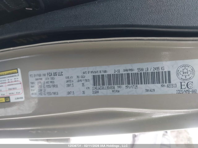 1C4BJWEG8JL864938 Jeep Wrangler Jk Unlimited Sahara