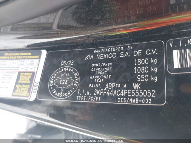 3KPF44AC4PE655052 KIA Forte Gt Limited
