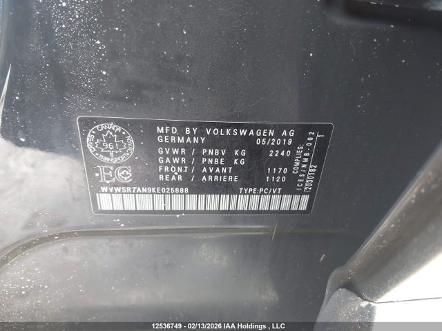 WVWSR7AN9KE025888 Volkswagen ARTEON SEL