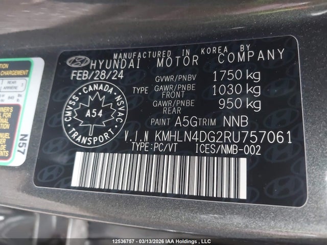 KMHLN4DG2RU757061 Hyundai Elantra Luxury