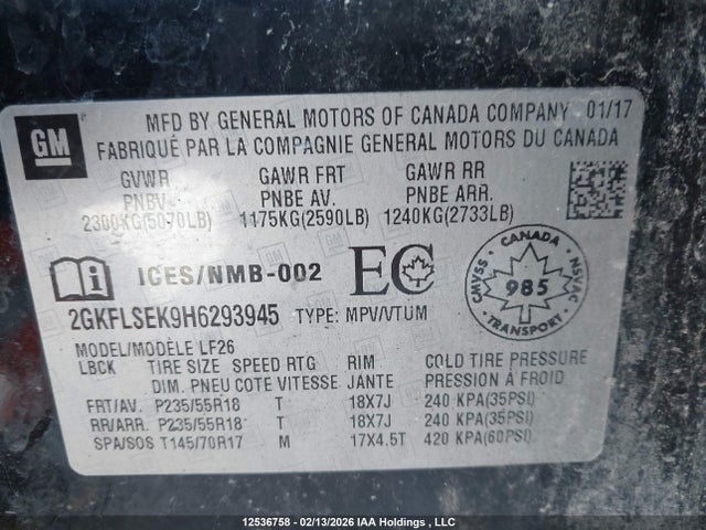 2GKFLSEK9H6293945 GMC Terrain Sle-1