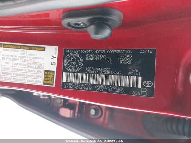 JTDKBRFU7G3516947 Toyota Prius Technology/touring