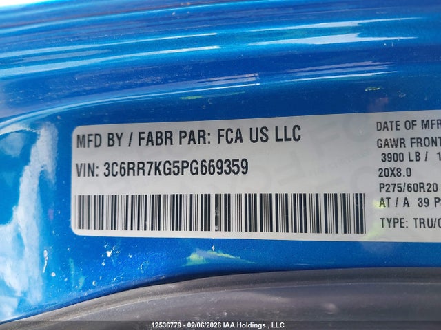 3C6RR7KG5PG669359 RAM 1500 Classic Tradesman