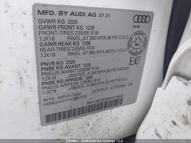 WA1AECF30N1013643 Audi Q3 Komfort 45