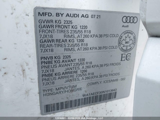 WA1AECF30N1013643 Audi Q3 Komfort 45