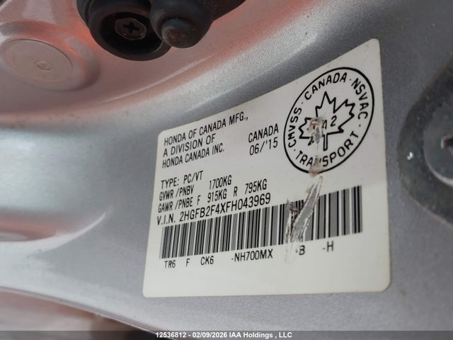2HGFB2F4XFH043969 Honda Civic Lx