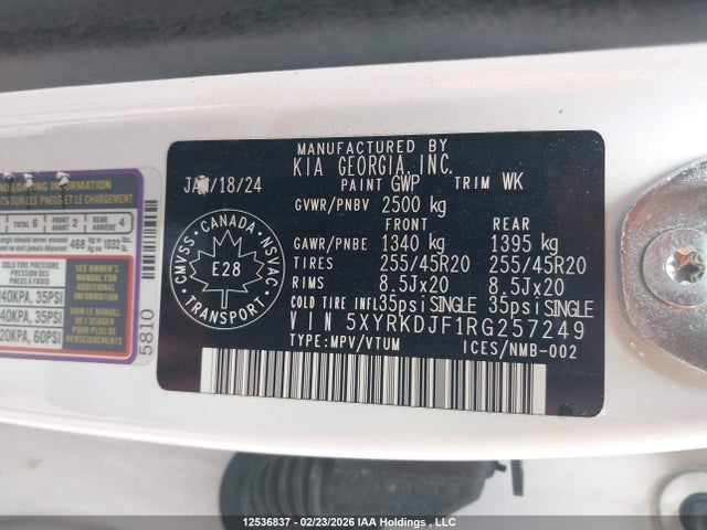 5XYRKDJF1RG257249 KIA Sorento 2.5t X-line Limited W/black Interior/2.5t X-pro W/black Interior/2.5t X-pro W