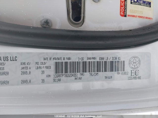 1C6RR7PT8GS234351 RAM 1500 Longhorn