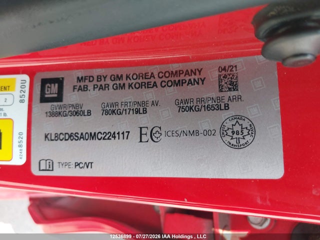 Chevrolet Spark 1lt Cvt 2021 KL8CD6SA0MC224117 Image 9