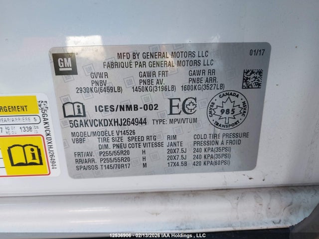 5GAKVCKDXHJ264944 Buick Enclave