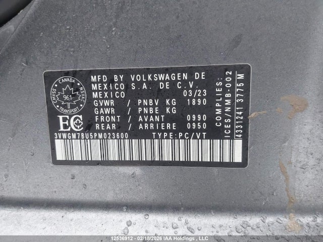 3VWGM7BU5PM023600 Volkswagen Jetta Highline