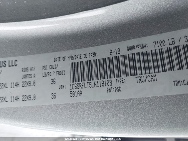 1C6SRFLT9LN118103 Dodge RAM 1500