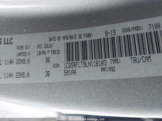 1C6SRFLT9LN118103 Dodge RAM 1500