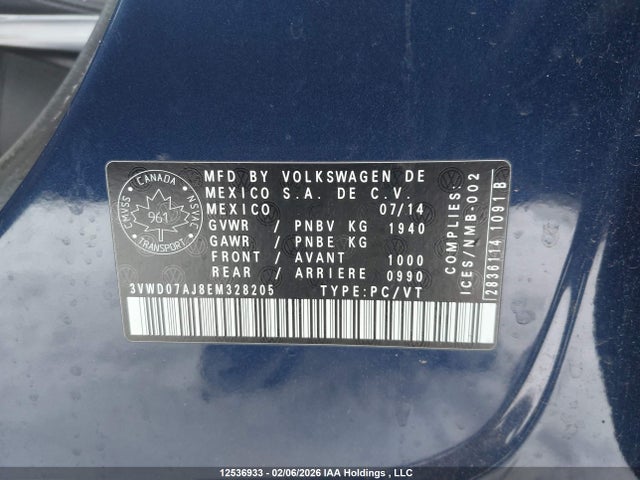 3VWD07AJ8EM328205 Volkswagen JETTA SE