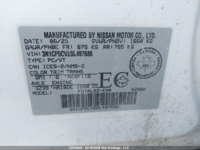 3N1CP5CV2SL497686 Nissan Kicks Play Sv