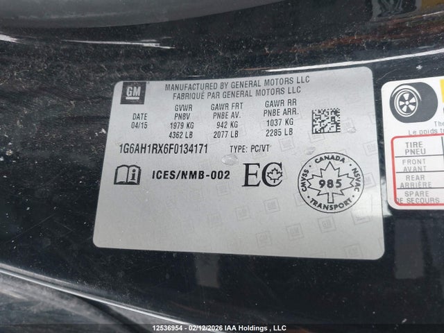 1G6AH1RX6F0134171 Cadillac ATS