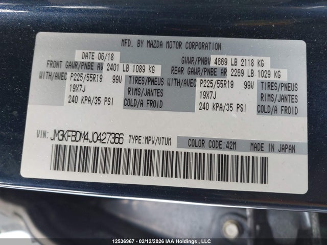 JM3KFBDM4J0427366 Mazda Cx-5 Grand Touring