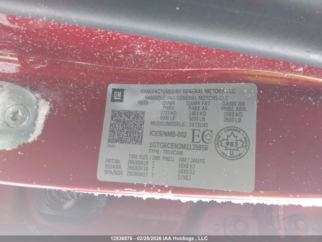 1GTG6CEN3M1135959 GMC Canyon Elevation