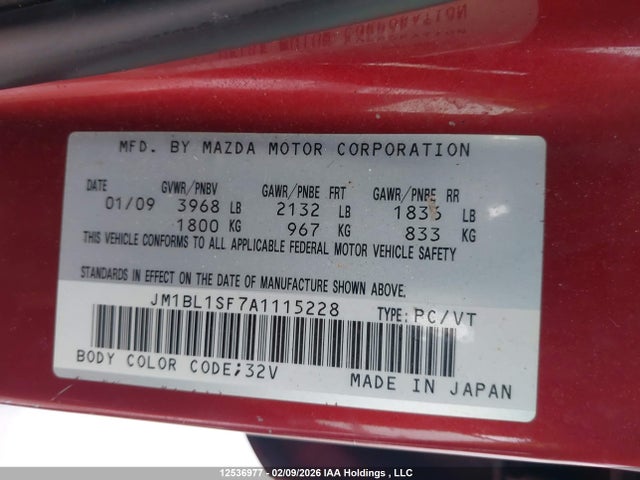 Aukcja sprzedaży 2010 Mazda Mazda3 Gs/gx, vin: JM1BL1SF7A1115228, numer aukcji: 12536977