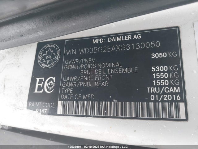 WD3BG2EAXG3130050 Mercedes-Benz Metris