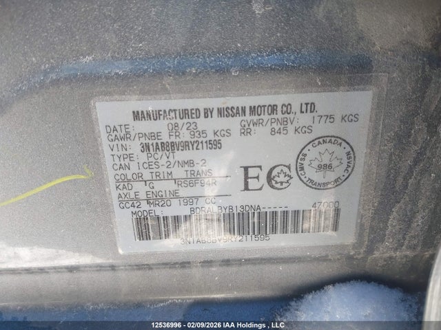Продаж на аукціоні авто 2024 Nissan Sentra, vin: 3N1AB8BV9RY211595, номер лоту: 12536996