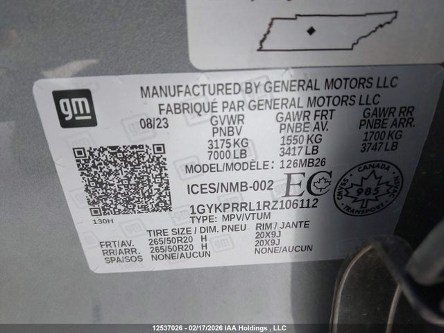 1GYKPRRL1RZ106112 Cadillac Lyriq