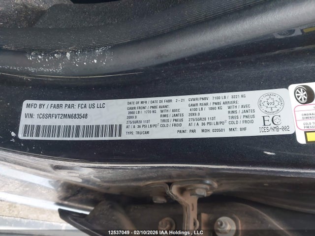 RAM 1500 Sport 2021 1C6SRFVT2MN683548 Image 9