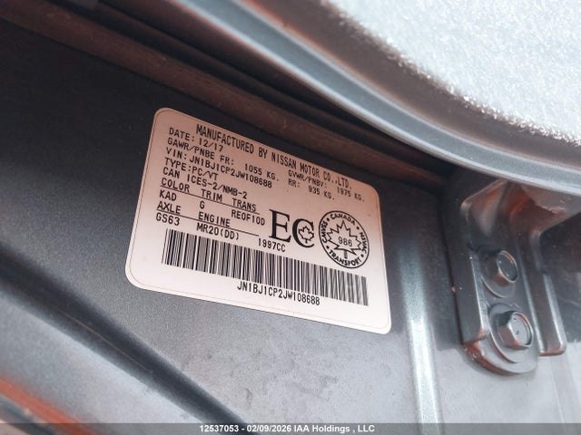 JN1BJ1CP2JW108688 Nissan Qashqai S 4dr2wd
