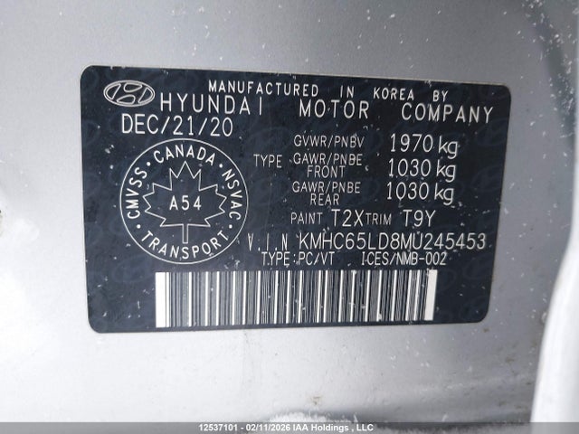 Продажа на аукционе авто 2021 Hyundai Ioniq Plug-in Hybrid Preferred, vin: KMHC65LD8MU245453, номер лота: 12537101